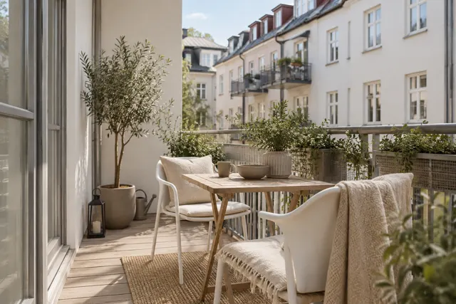 skandinavischer balkon – KI-Illustration
